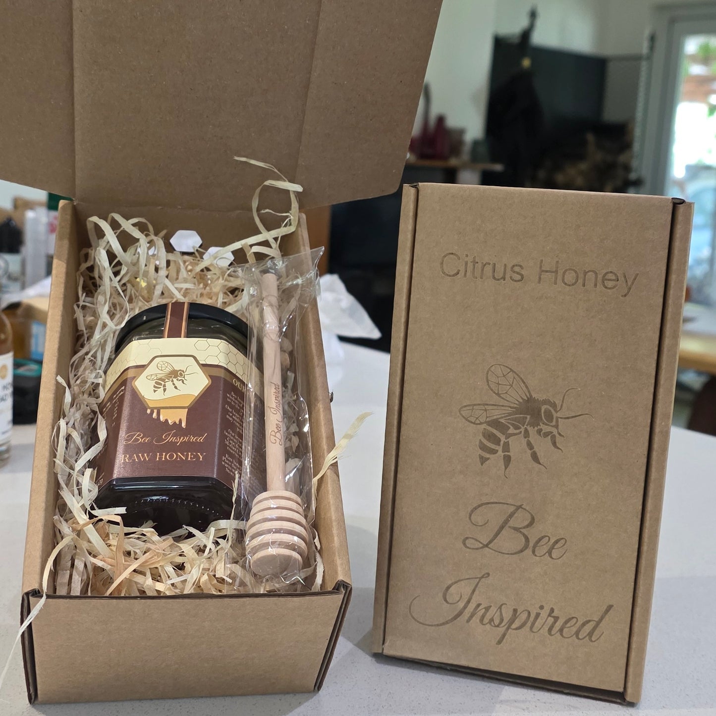 Citrus honey & dipper gift box