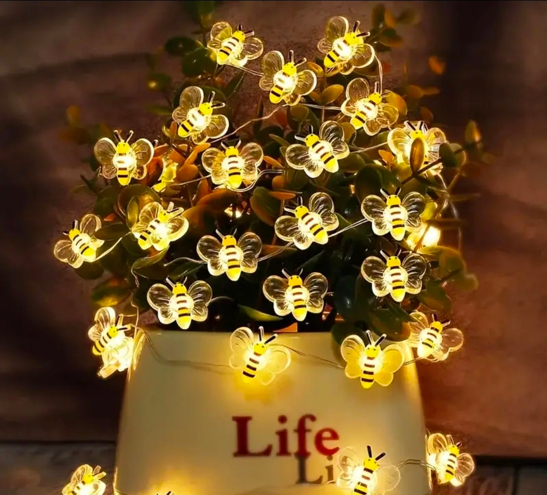 LED Bee fairy lights 2 meters