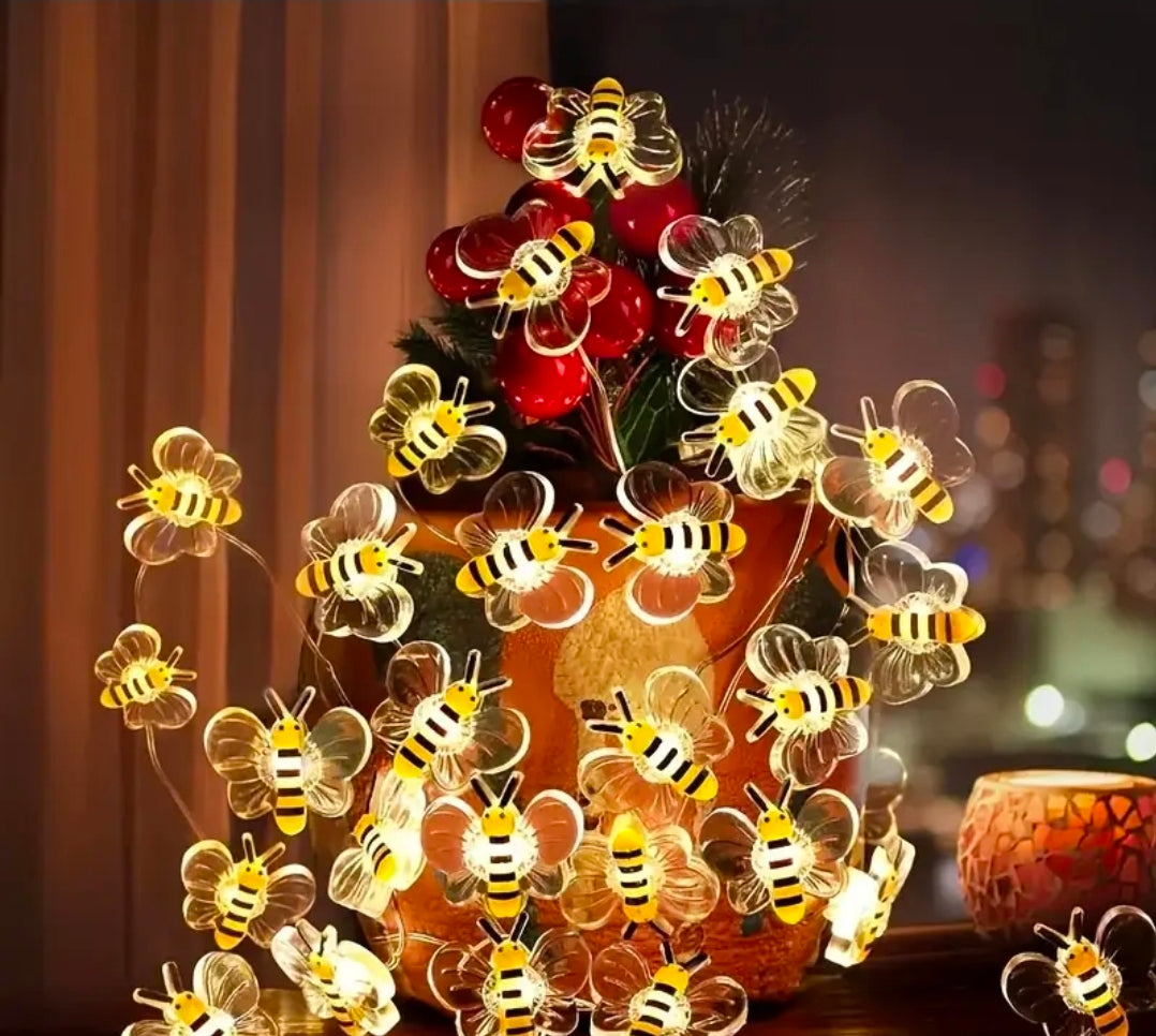 LED Bee fairy lights 2 meters
